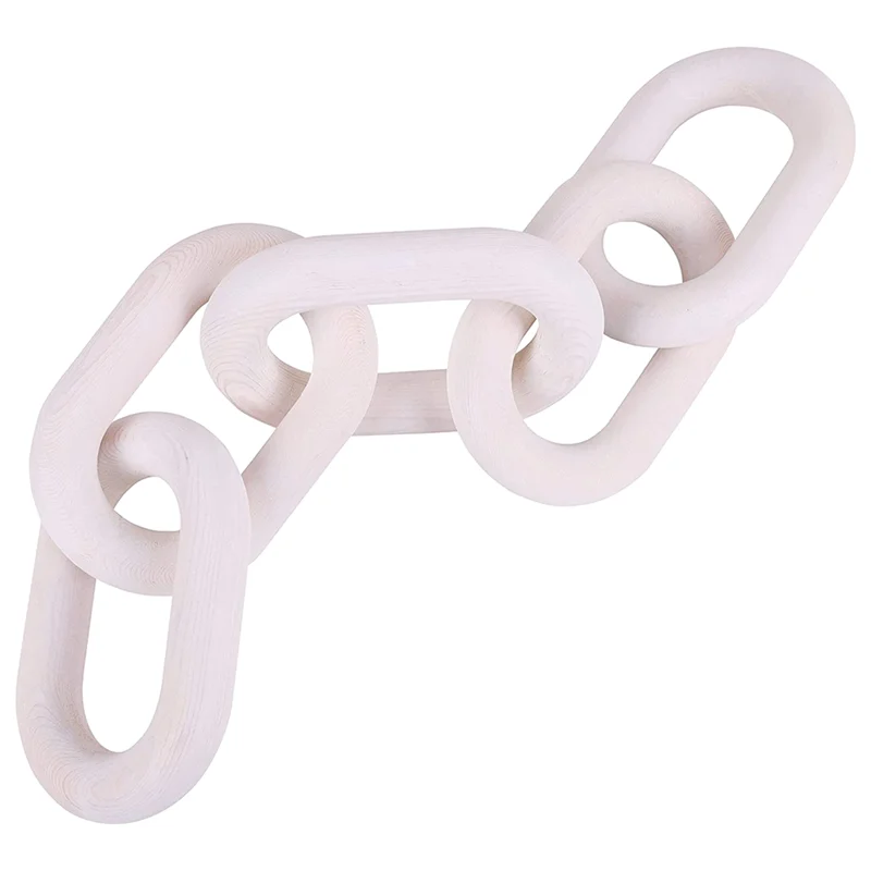 LICE-سلسلة خشبية ربط ديكور المنزل اليد 5-حلقة الفن الحرفية زخرفة لطاولة صينية مزرعة مكتب ريفي الجدار الديكور