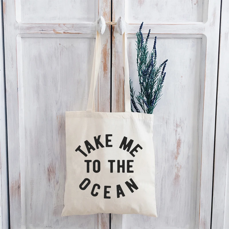 

Take Me To The Ocean Tote Bags Surfboard Women Vacation Beach Canvas Tote Bag Hawaii Vacation Bag Aloha Bags L