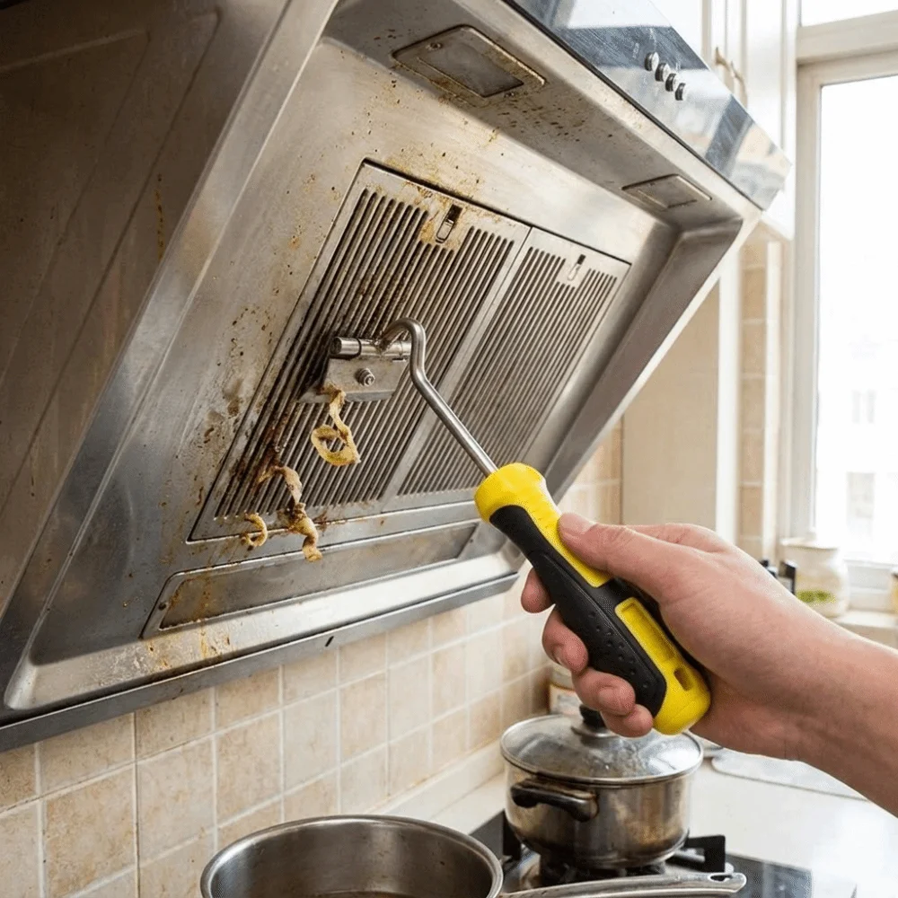 Metal Blades Cleaning Scraper Non-Slip Grip Two-Color Grip Oil Cleaning Blade Handheld Scraper Replaceable Blade