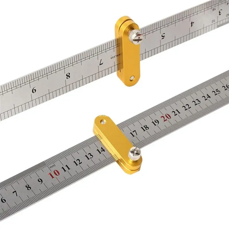 Woodworking Pocket Ruler Metal Slide Stop Marking Ruler Marking Gauge