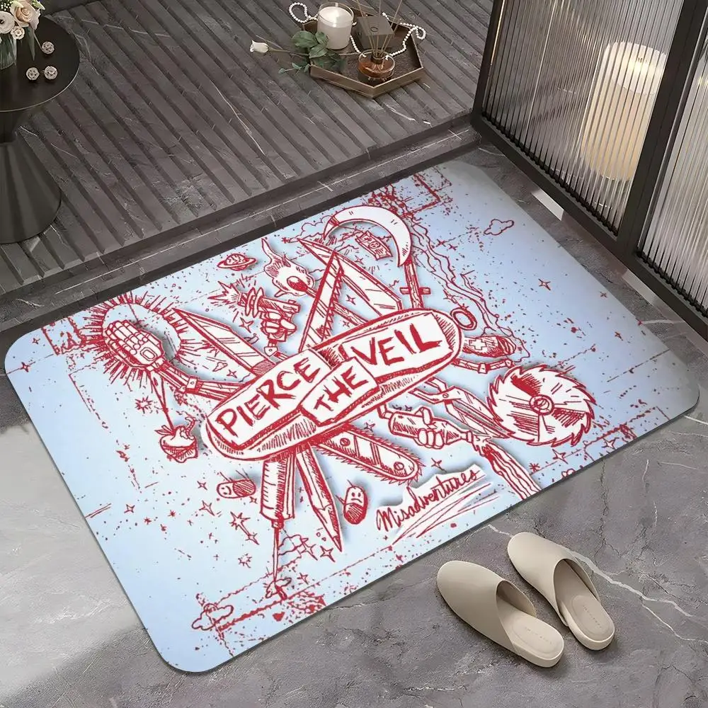 Band P-Pierce The Veil Floor Mat HD Art Wall Room Decor Home Waterproof Home Living Bar Decorative Paintings