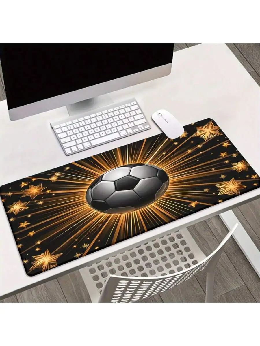 

XXL Soccer Ball Pattern HD Printed Desk Mousepad Keyboard Gaming Mat Office PC Gamer