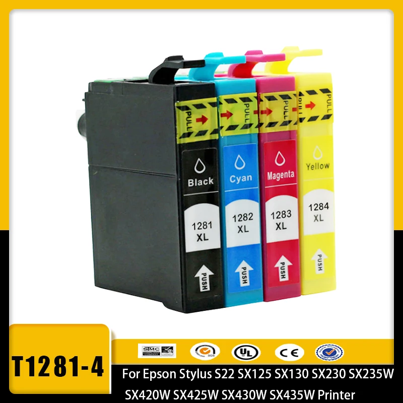 Ink Cartridge For Epson T1281 T1282 T1283 1281 For Epson Stylus S22 SX125 SX130 SX230 SX235W SX420W SX425W SX430W SX435W Printer