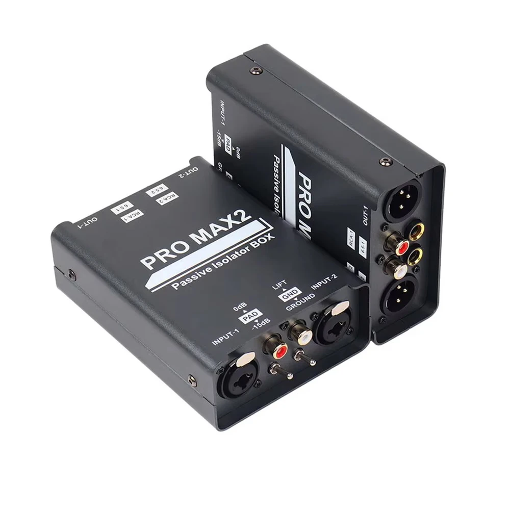 1 ชิ้น Dual-Channel 6.5 XLR Mixer Audio Isolator Current Sound Noise Mixer ไมโครโฟน Common Ground Filter Isolator ผสม