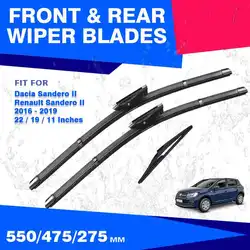 Wiper Blades For Dacia Renault Sandero II MK 2 2016 2017 2018 2019 Front Rear Window Windscreen Windshield Brushes Accessories