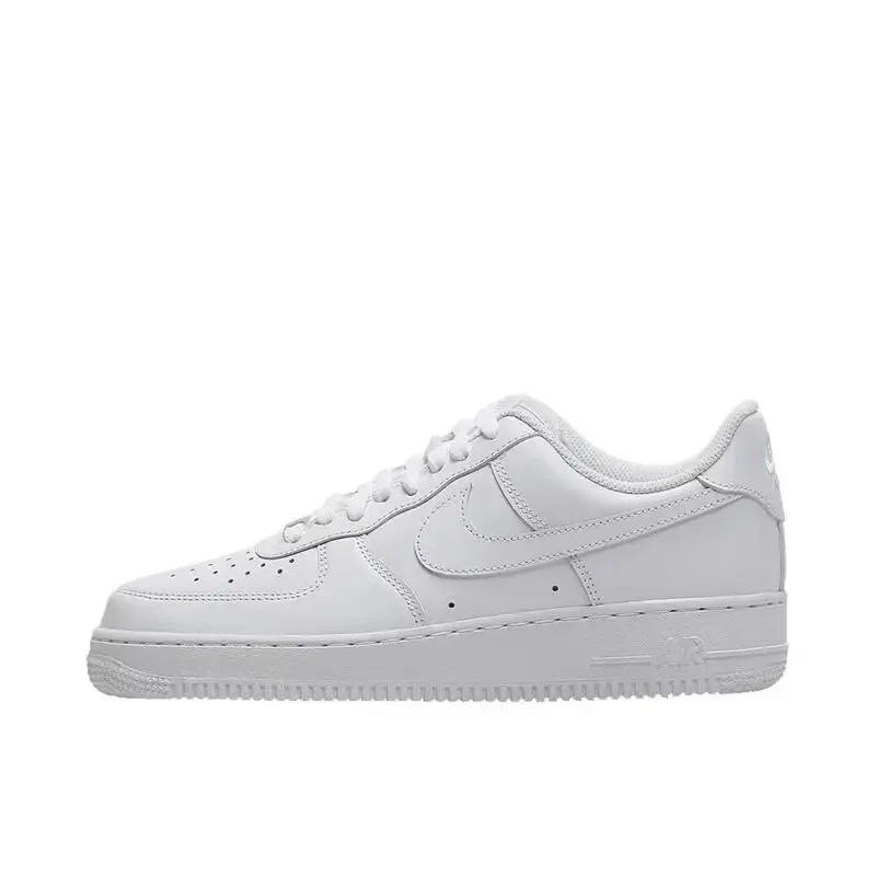 Nike Air Force 1 Original Retro للرجال والنساء أحذية رياضية مضادة للانزلاق وممتصة للصدمات للرجال والنساء أحذية الجري باللون الأبيض والبني