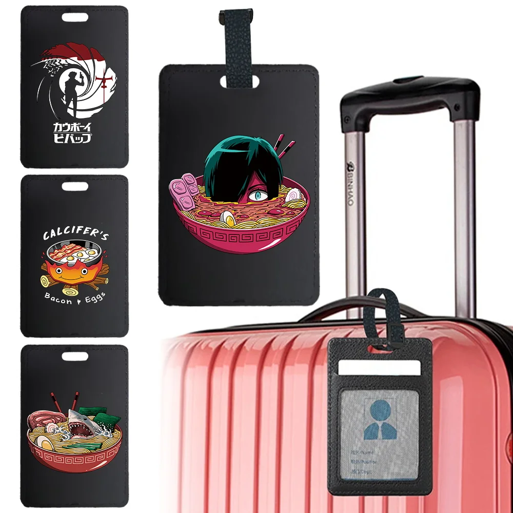 Portable Pu Luggage Baggage Bag Personalized Luggage Tag Suitcase Identifier Label Travel Accessories Name Address Japan Pattern