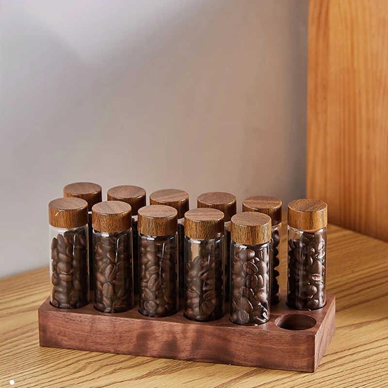 

Coffee Beans Storage Container Tube Display Rack Tea Bottle Glass Single Dose Espresso Accessory Coffeware Set Barista Tool Gift