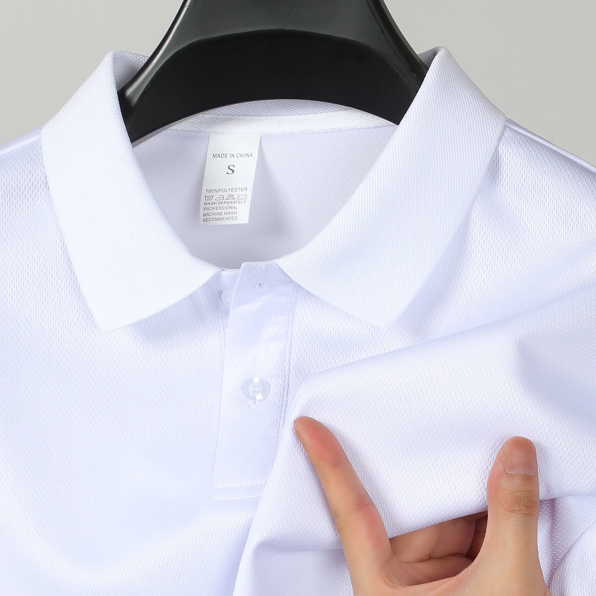 Men's Short Sleeve Polo Shirt Summe Button Classic Fit Casual T-Shirts Oversize Pullover Shirts Man Solid Color Lightweight Tops