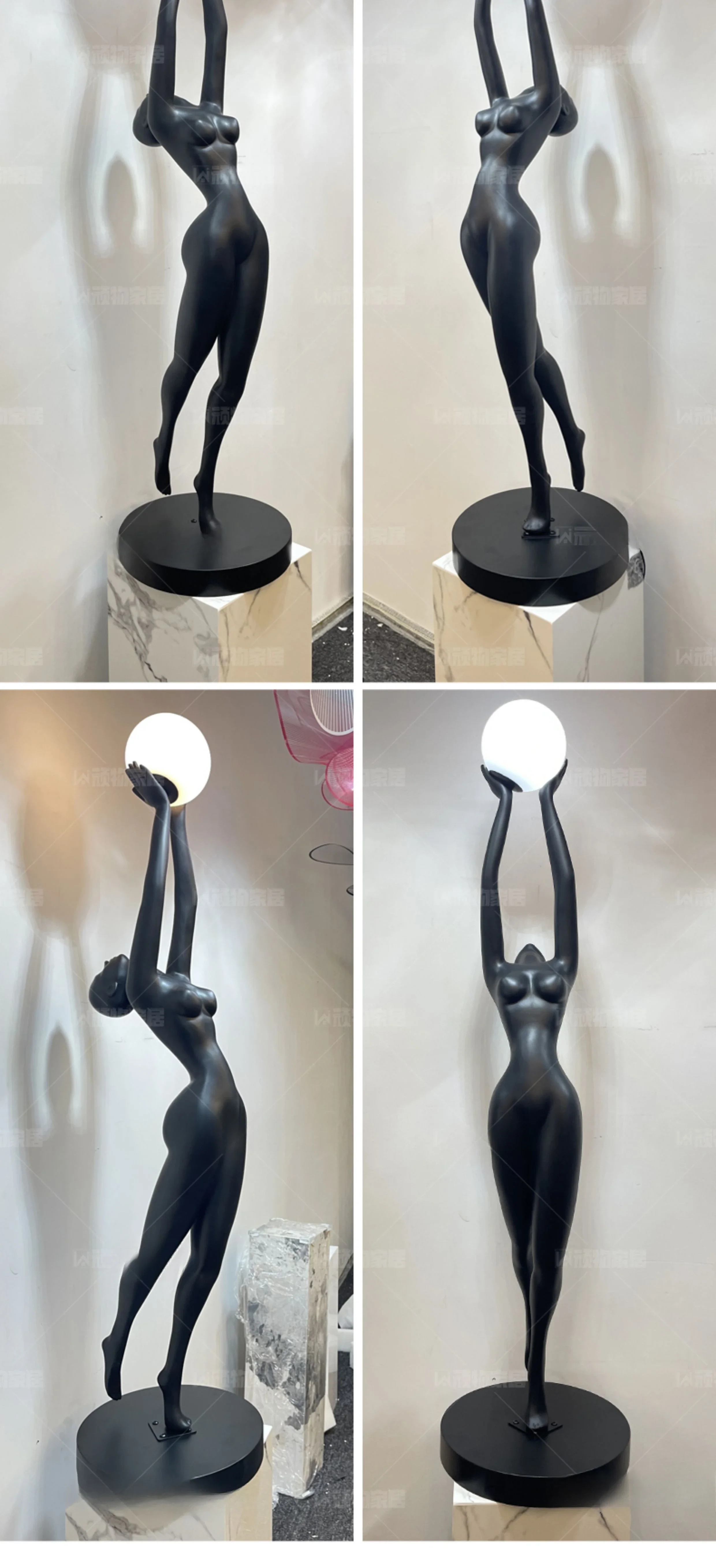 Humanoid Sculpture Hope Muse Living Room Sales Office Decorative Floor Lamp Designer Creative Character Plastic Art Pendulum