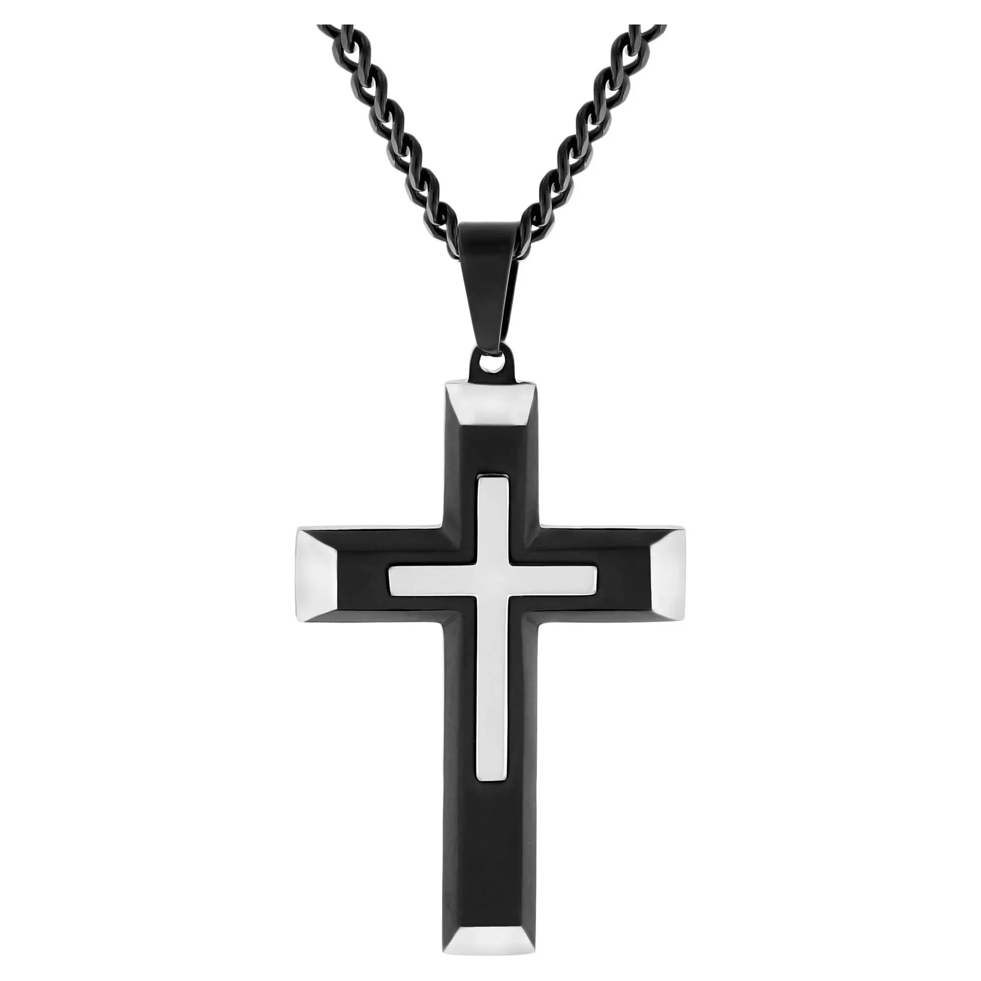 

Мужская двухцветная цепочка с подвеской в виде креста Believe by Brilliance из нержавеющей стали