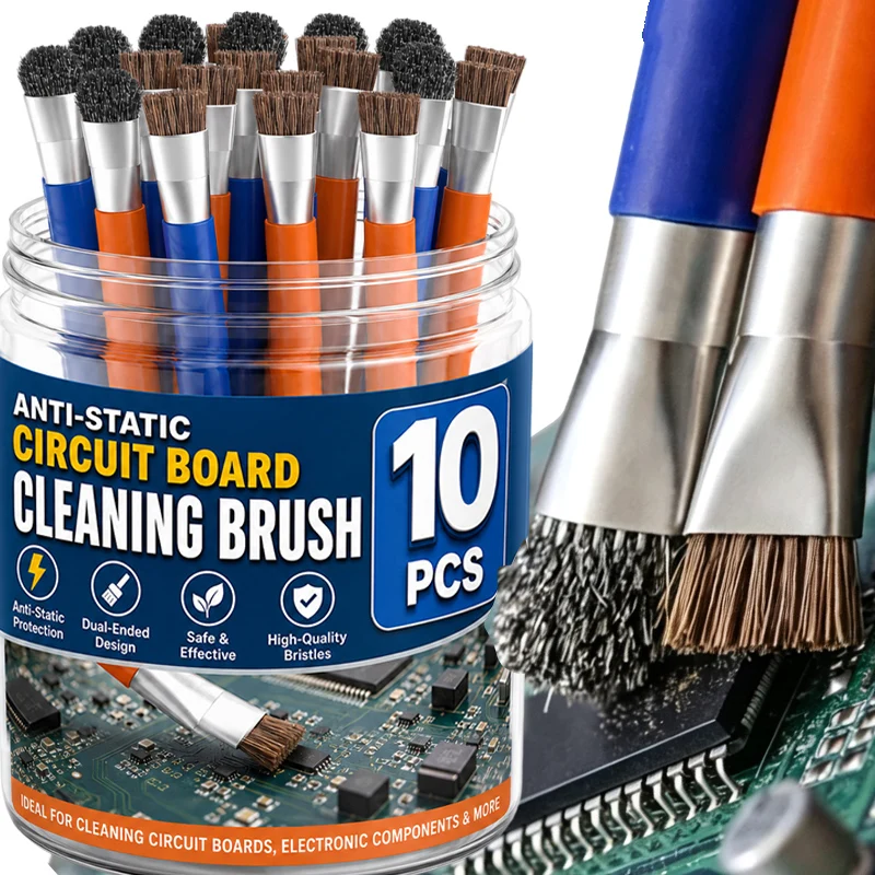 Motherboard Safe Brush PCB Cleaning Brush Anti-Static Double Headed Brush for IC Chip Mobile Phone Circuit Board Repair Tool Kit