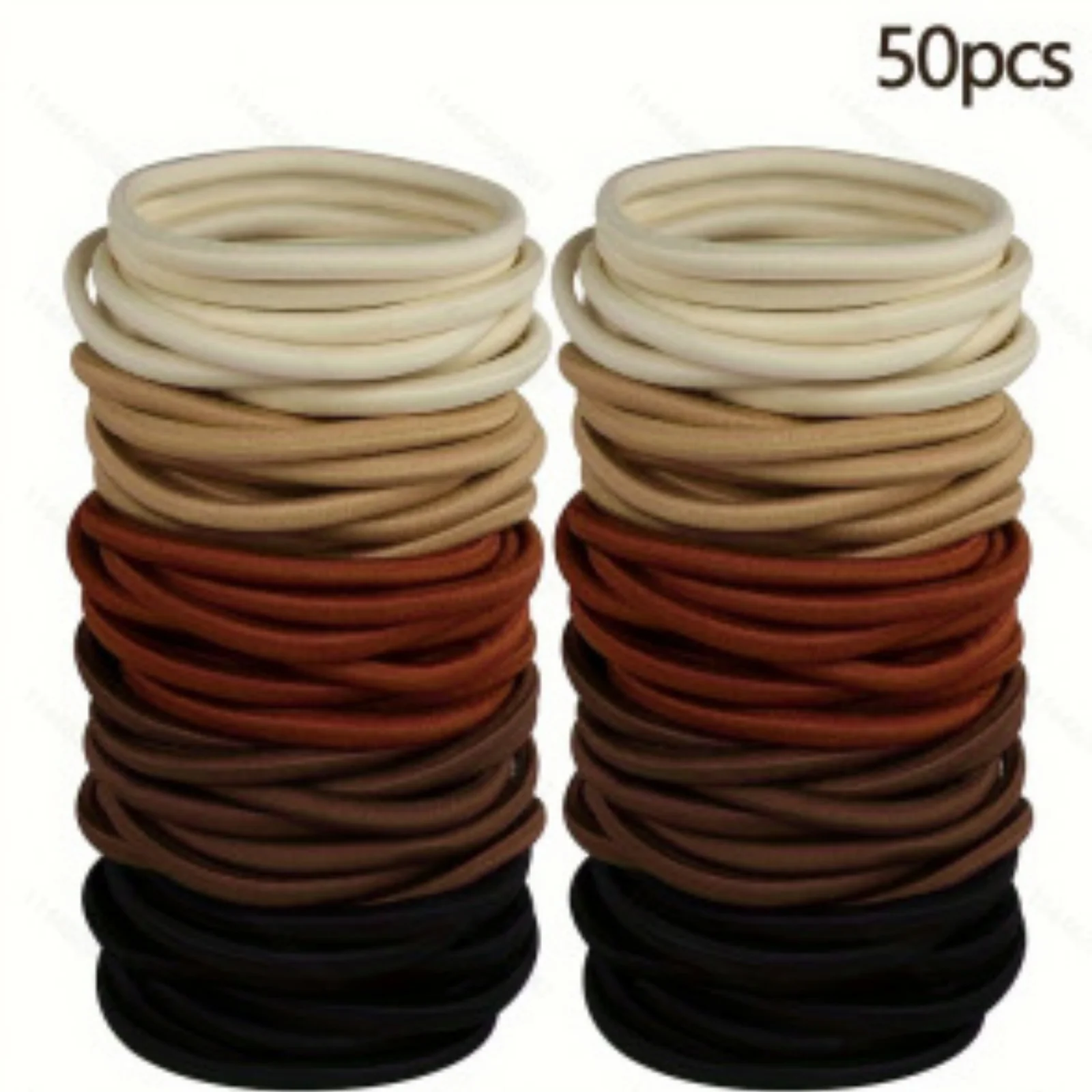 50PCS Hohe Elastizität Haar Bands Schwarz Nahtlose Gummibänder Verdickt Nylon Haar Seil Einfache Krawatte Haar Seil Grundlegende Haar seil – Detail 5