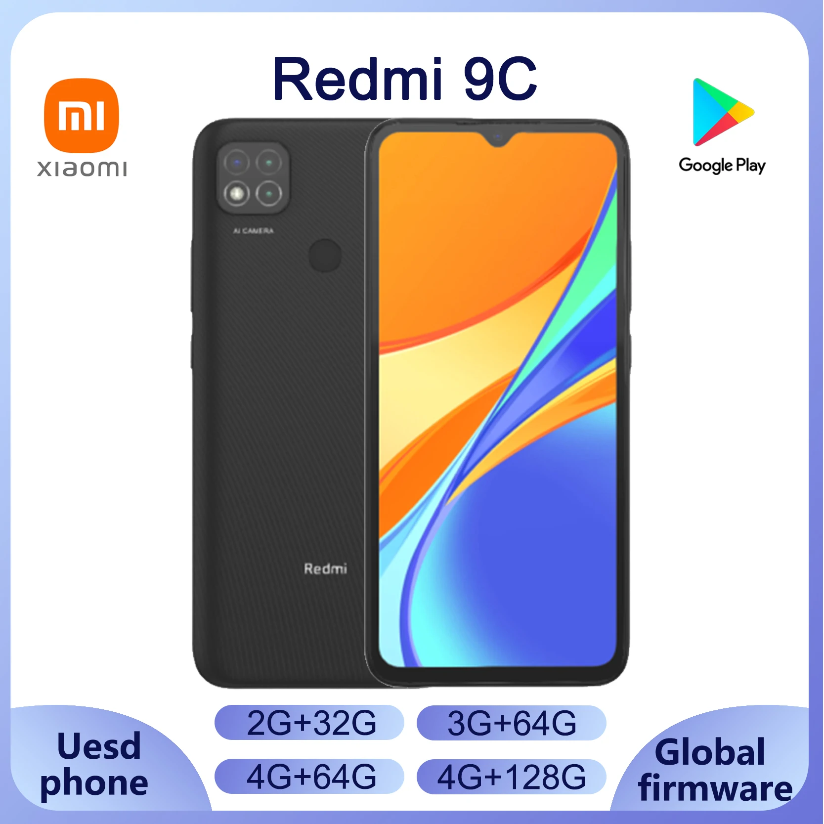 Xiaomi Redmi 9C Smartphone MediaTek, Helio G35 6.53'' Pulgadas Android 10 used phone