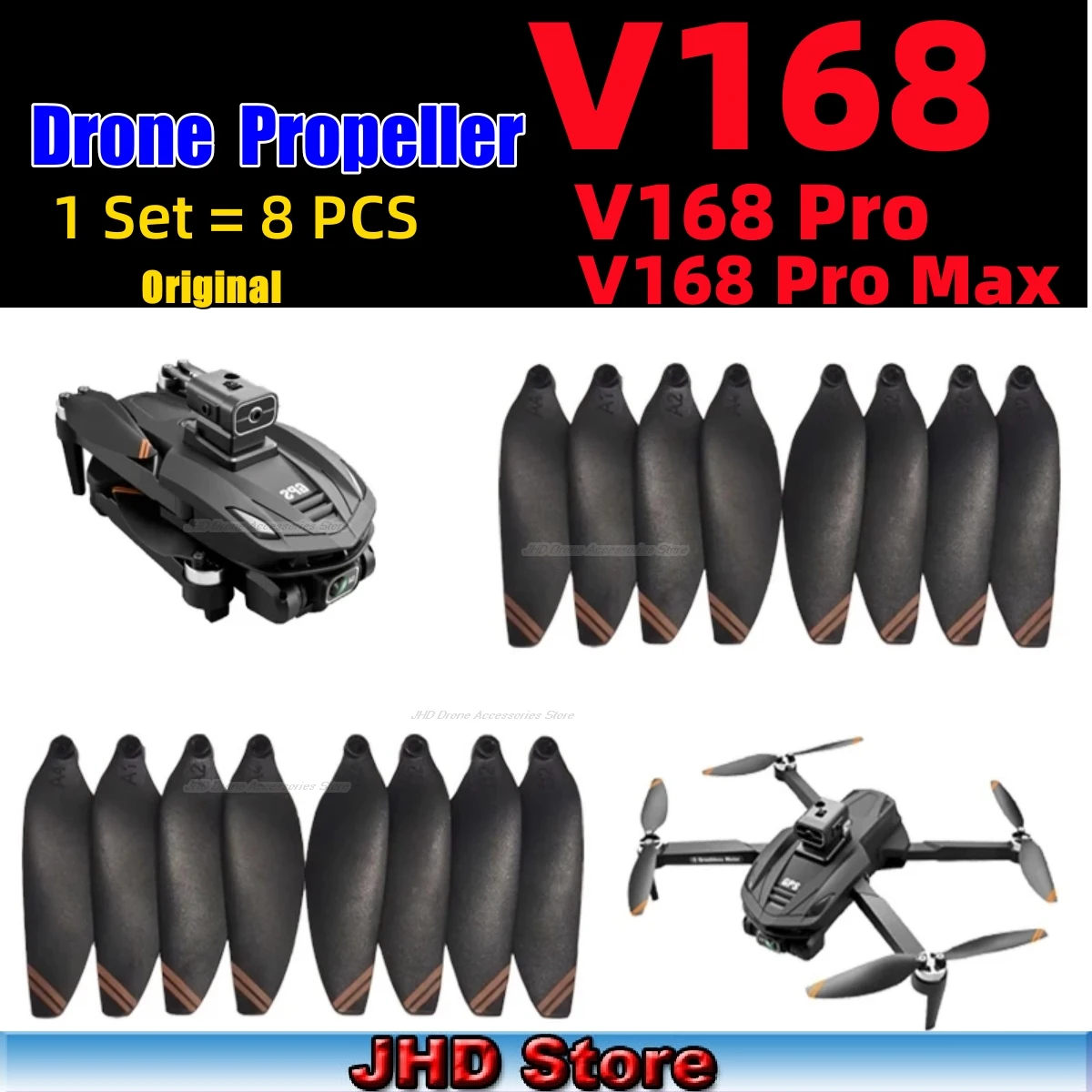 

JHD Original V168 PRO/V168 PRO MAX Drone propeller V168 PRO Blades Maple V168 Drone Leaf