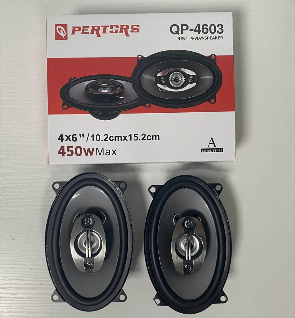 2PCS 4X6 Inch (2X450W) 900W 4-Way Car Hi-Fi Coaxial Speaker Door Audio Full Range Speaker