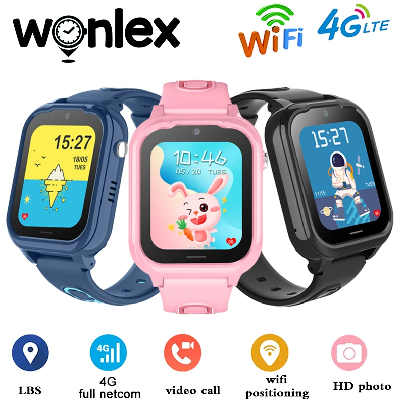 Wonlex Smart GPS Watch Kids  4G Video Call School Position Tracker KT28 Kids Music Player SOS Sound Monitoring Child SmartWatch