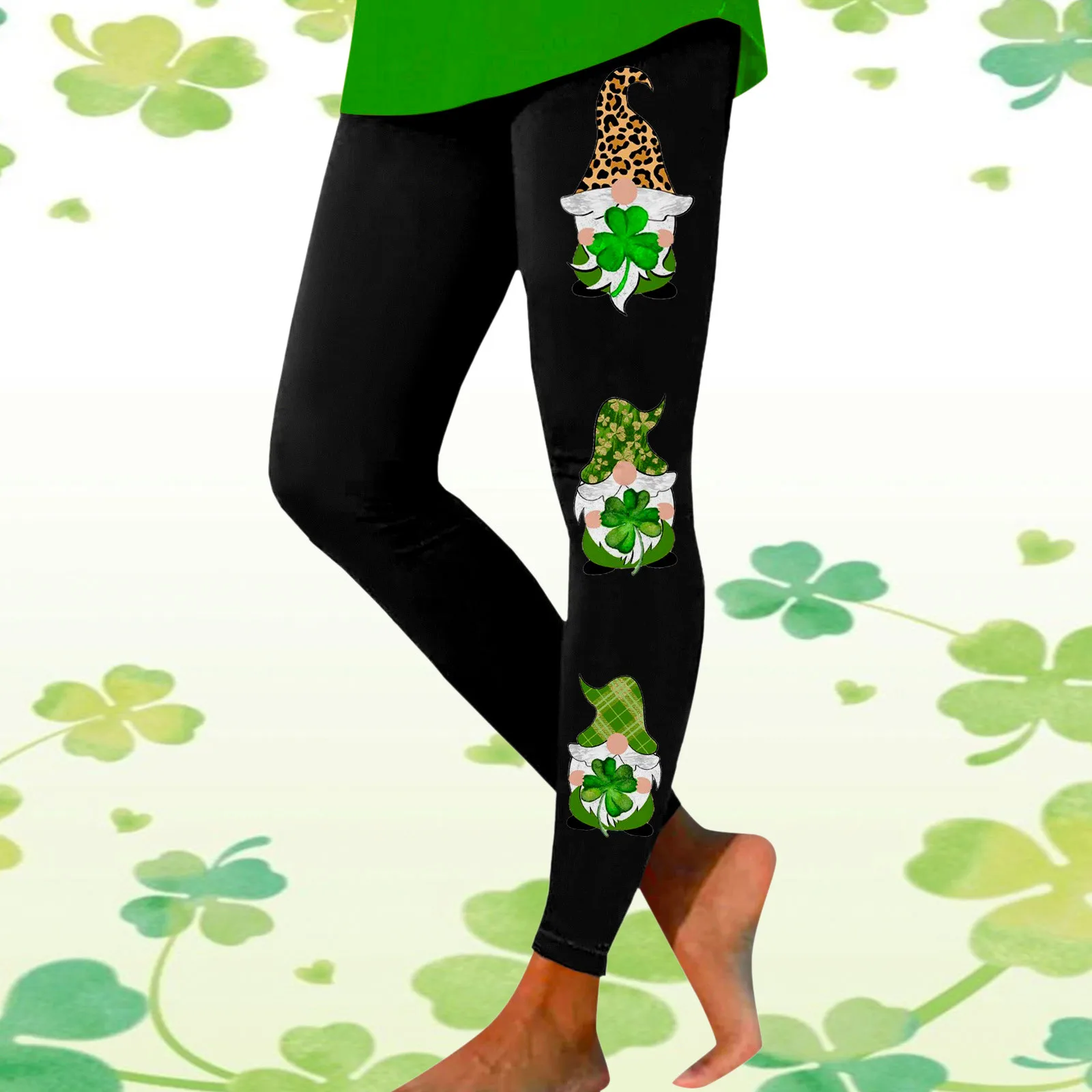 Casual St Patricks Day Leggings donna Butt Lifting pantaloni Legging Sexy Yoga Gym Workout collant Pantalones pantaloni attillati elastici