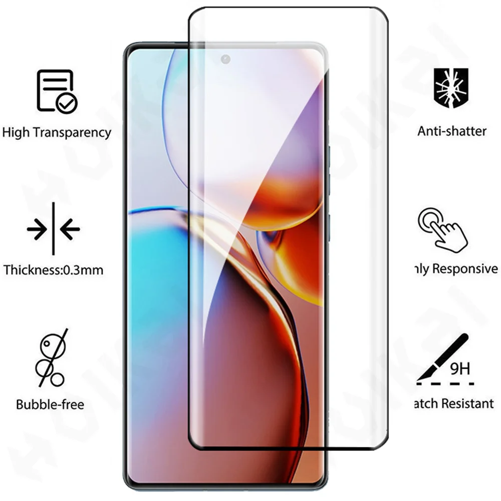 1-3 Pcs กระจกนิรภัยสําหรับ Motorola Moto EDGE 40 Pro G73 G53 G23 G13 E13 G Play 30 Ultra 2023 โค้งเต็มรูปแบบป้องกันหน้าจอ