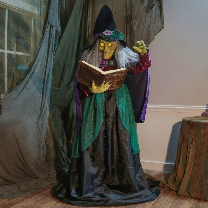 Factory Direct 20.26 million Holy Festival Large Electric Witch Infrared Induction Witch Props Theme Park Haunted House