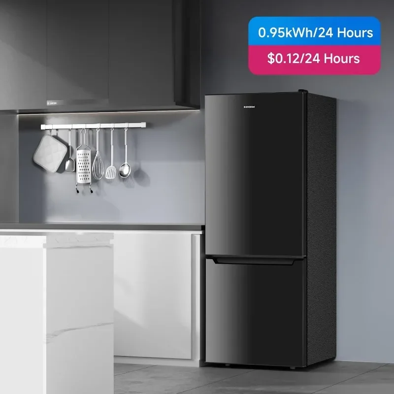 BANGSON 7.1 Cu.Ft Apartment Size Refrigerator with Freezer, Kitchen Fridge with Bottom Freezer, 2 Doors