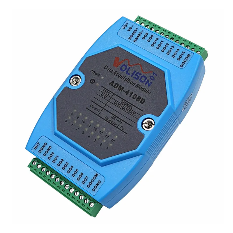 ADM-4108D modulo di uscita digitale/interruttore a 16 canali modulo di uscita transistor NPN 16DO comunicazione MODBUS RS485