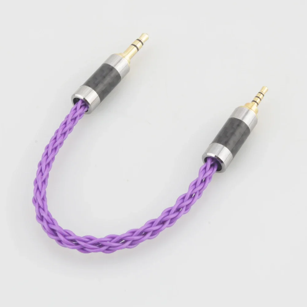 Cabo adaptador de áudio hifi de fibra de carbono 2.5mm trrs macho balanceado para 3.5mm estéreo macho cabo de equilíbrio trrs de 3.5mm a 2.5mm