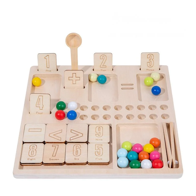 Montessori Wooden Toys Clip Beads Rainbow Language Decelopment Learning Math Number Toy Color Sorting Game Learning New