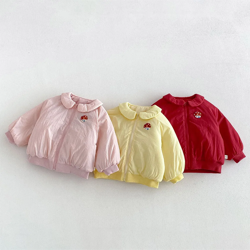 Christmas Kids Coats For Girls Embroidery Quilted Thicken Warm Winter Snow Children Clothing Toddler Outerwear Jackets