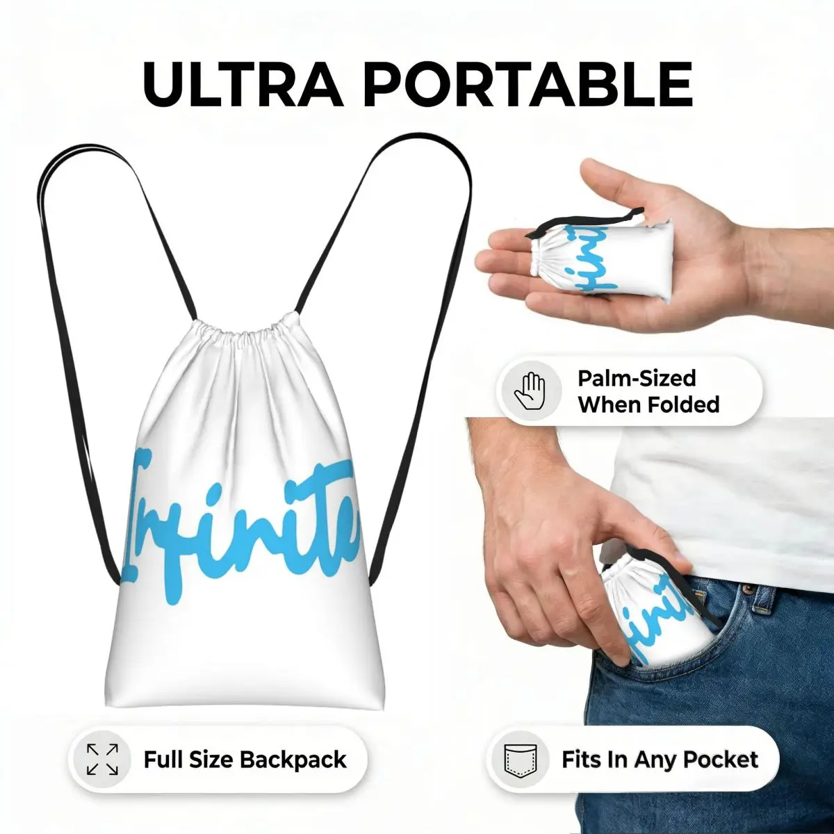 Caylus Merch Infinite Drawstring Backpack hiking cycling Bag Lightweight Foldable Storage Drawstring Bag for Men Women