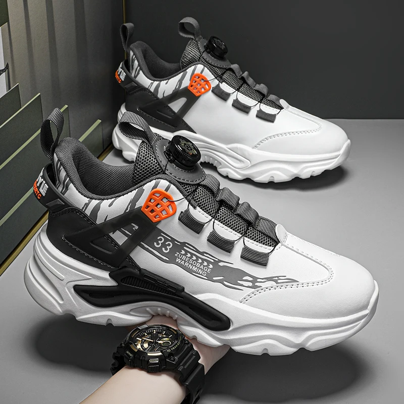 

Swivel Buckle Mens Sneakers Spring New Light Adult Sport Shoes Casual Breathable Running Trainers Versatile Daddy Shoes