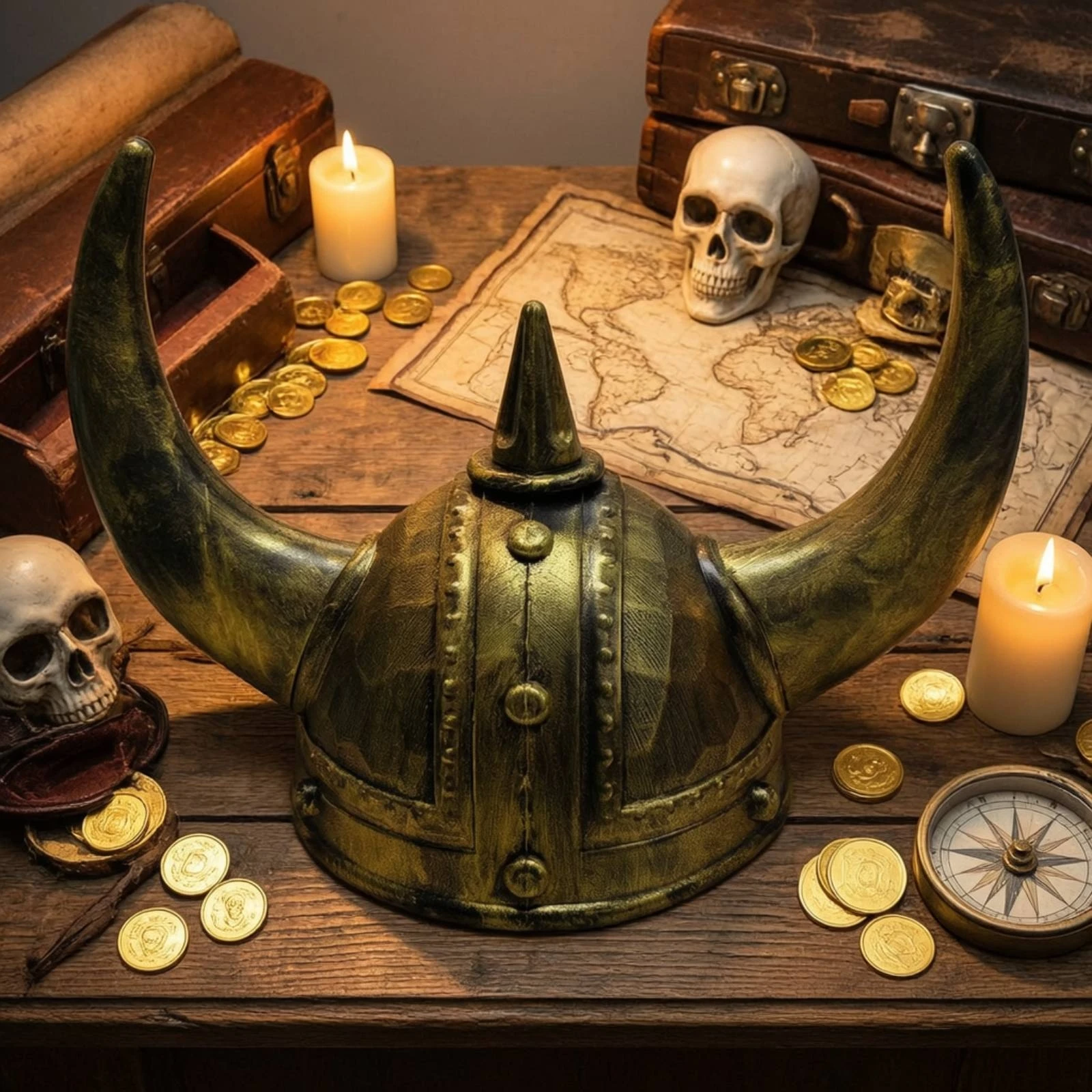 Viking Helmet with Horns Realistic Helmet with Horns Horned Hat Comfortable Headwear Sturdy for Halloween, Cosplay
