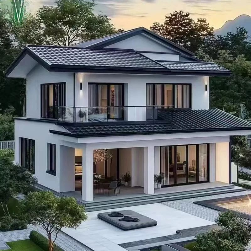 High-quality modern life light steel prefabricated resort villa luxury house 3 bedrooms 2 bathrooms prefabricated house