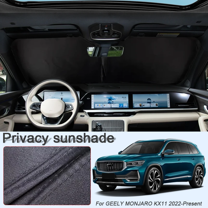 

Автомобильный солнцезащитный козырек на черное окно для GEELY MONJARO KX11 2022-2026, автоматическая защита от УФ-излучения, теплоизоляция, защитная крышка, аксессуар для интерьера