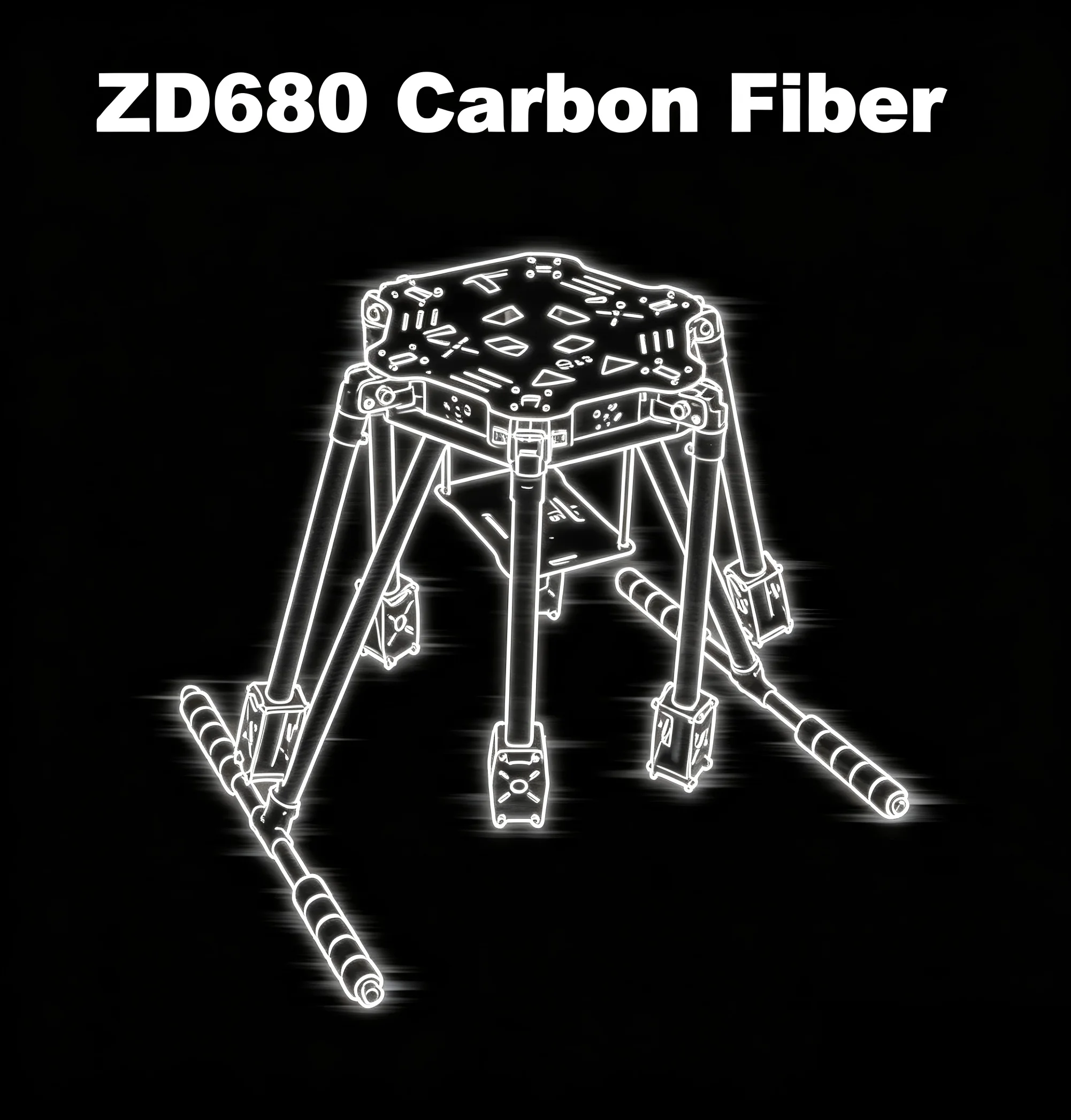 ZD680 6C PRO M8N M9N M10 Full Carbon Fiber Hexa-Rotor Foldable Arm Hexacopter Frame Kit with Unflodable Landing Gear