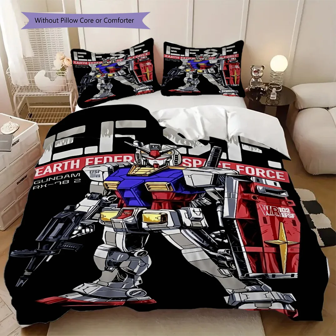 Gundam Robot Print Soft Comfortable Duvet Cover, Children's Bedding Set Gift, Extra Large Size, Various Sizes Available LXR101