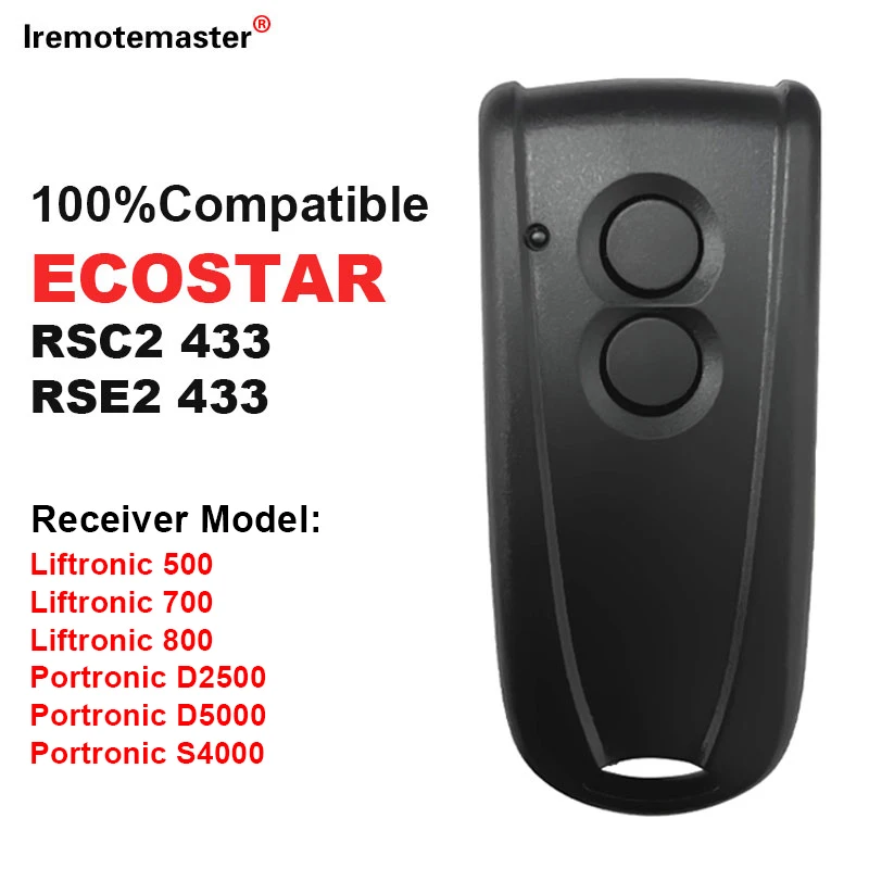 For HORMANN ECOSTAR RSC2 RSE2 433 Garage Door Remote Control 433.92MHz Rolling Code