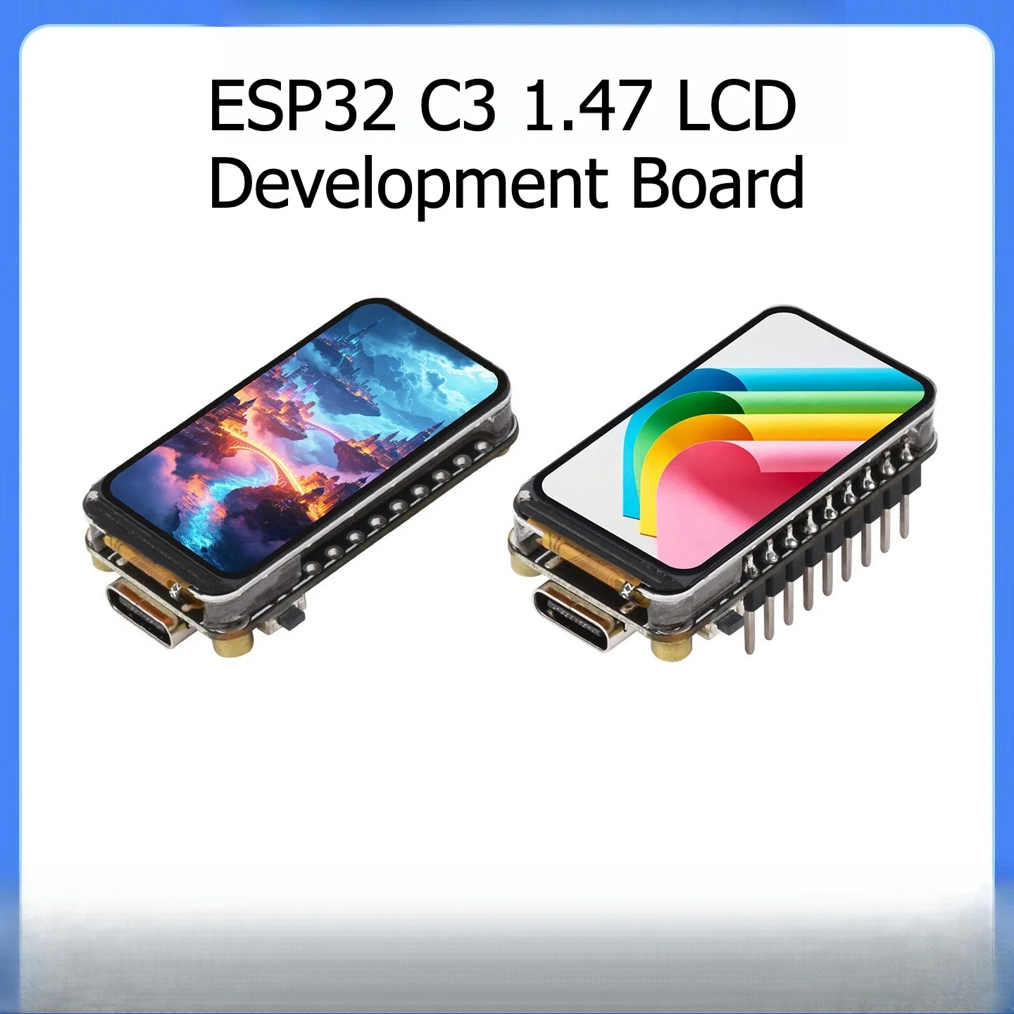 ESP32-C3 1.47 Inch LCD Development Board, 172x320, WiFi BLE 5, QMI8658 6-Axis IMU, 4MB Flash, MicroSD, USB-C, LVGL