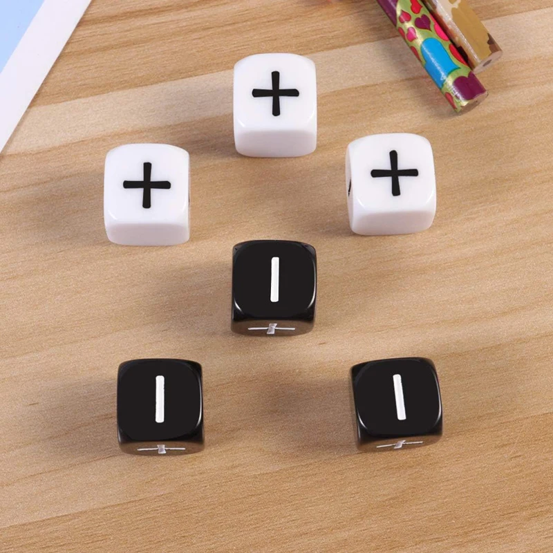 20PCS Math Dice For Kids Games Cube Plus And Minus Sign Manipulatives Classroom Teaching Supplies Montessori Educational Toys