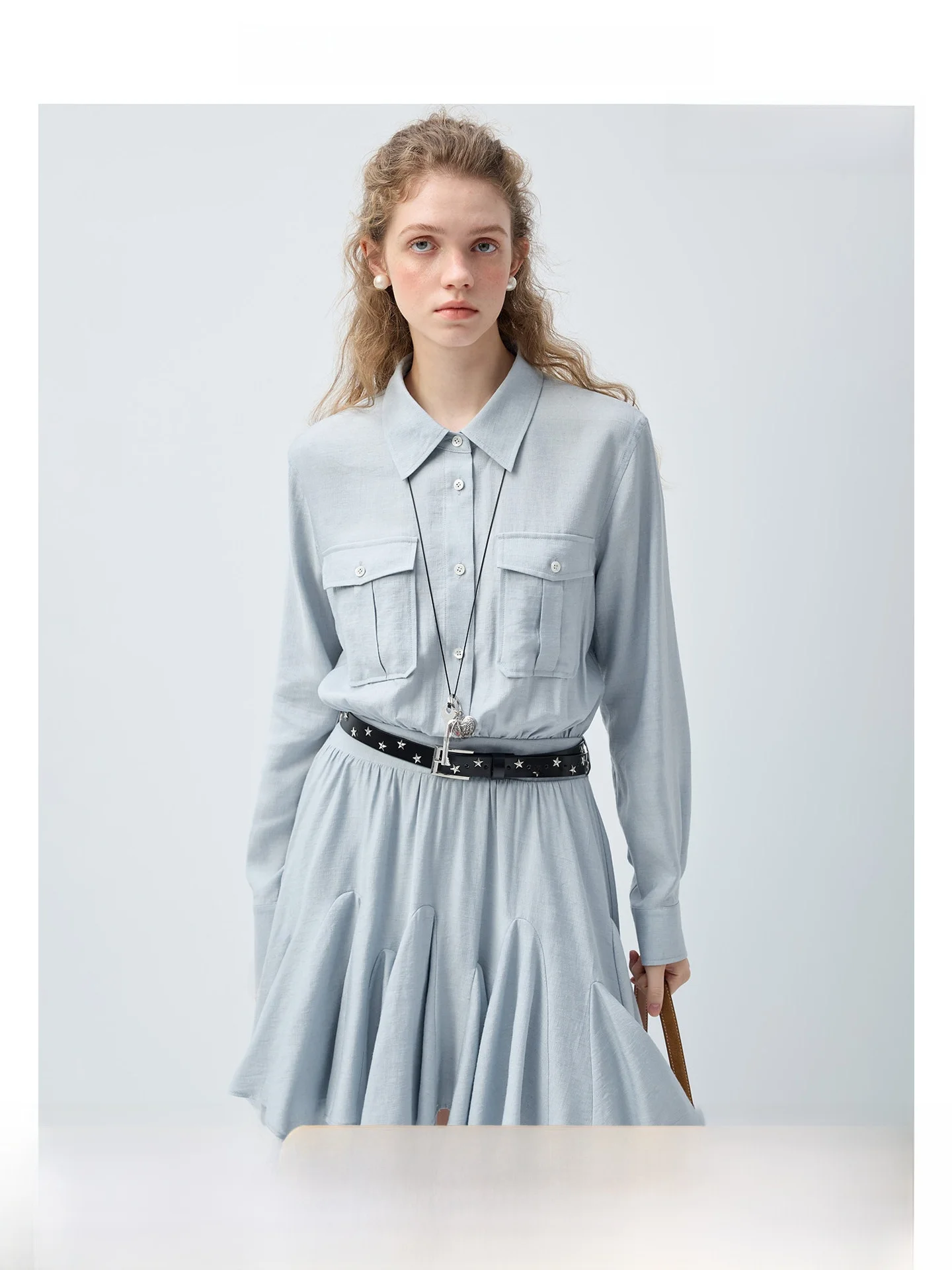 

Vega Chang Summer Night A-Line Dr Women's Spring Vaion Sle Long Sve Dr Waist-Cinching Midi Dr for Ladies