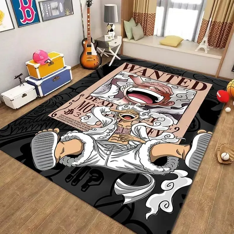 Cartoon Anime One Piece Carpet Luffy 5 Gear Rug Ace Lounge Rug Bedroom Bedside Doormat Fifth Gear Luffy Floor Mat Home Decor