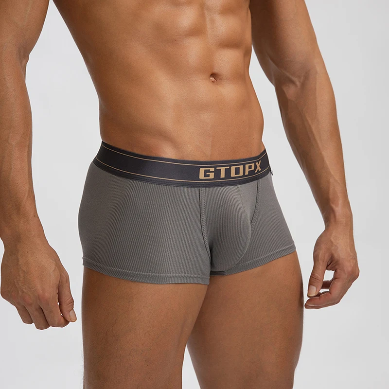 Calzoncillos bóxer de Modal para hombre, ropa interior suave y transpirable, con bolsa para bulto en U, Sexy, Cueca