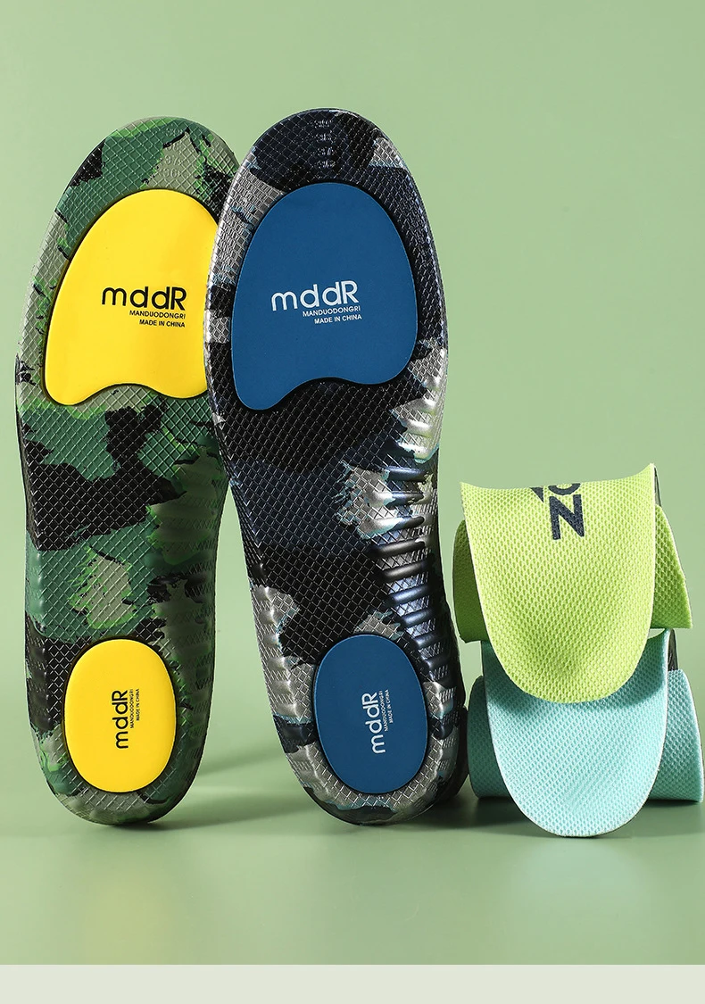 Neue, hochelastische, stoßdämpfende Einlegesohlen, atmungsaktiv, rutschfest, für Sport, mit Fußgewölbestütze, orthopädische Schuhpolster, 1 Paar. – Detail 10
