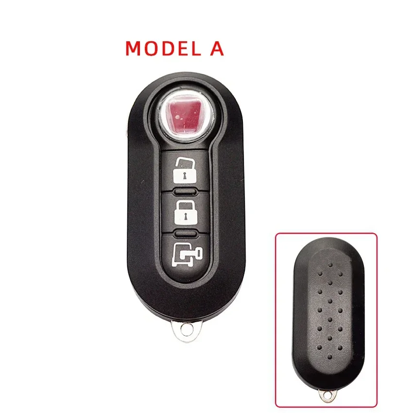 Xinyuexin Flip Folding Car Key Shell FOR FIAT 500 Panda Punto Bravo Ducato Stilo Remote Auto Key Case Fob SIP22 Blade 3 Buttons