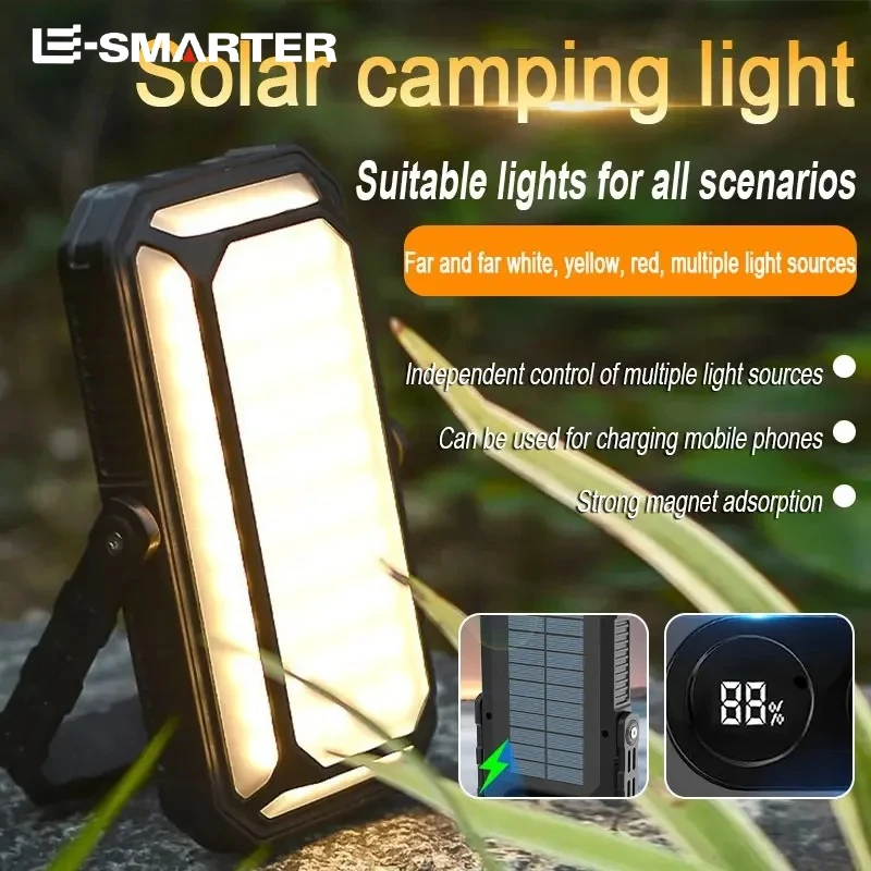 Solar Charging Multi-function Work Light Floodlight Glare Flashlight Built-in Battery Car Repair Emergency Lamps