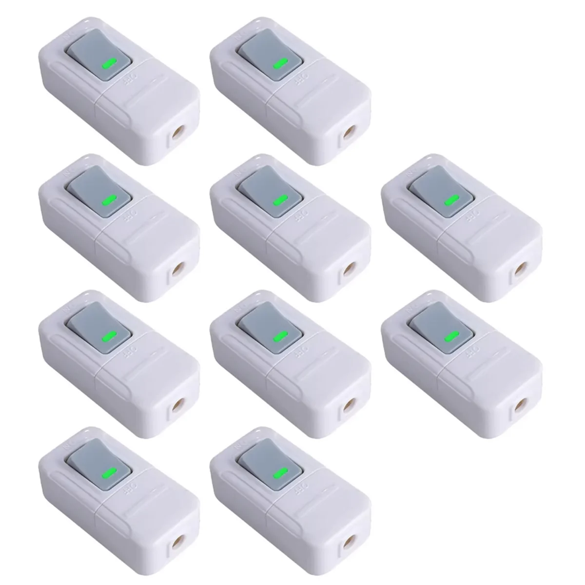 A002 Boat Shape Switch Small Rocker Button Wiring Switch White Hand Pinch Bedside Small Appliance Push Button White Switch