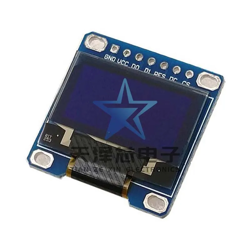 0,96 inch 7-pins blauw geel blauw wit Oled-monitor LCD-schermmodule compatibel met Spi/Iic