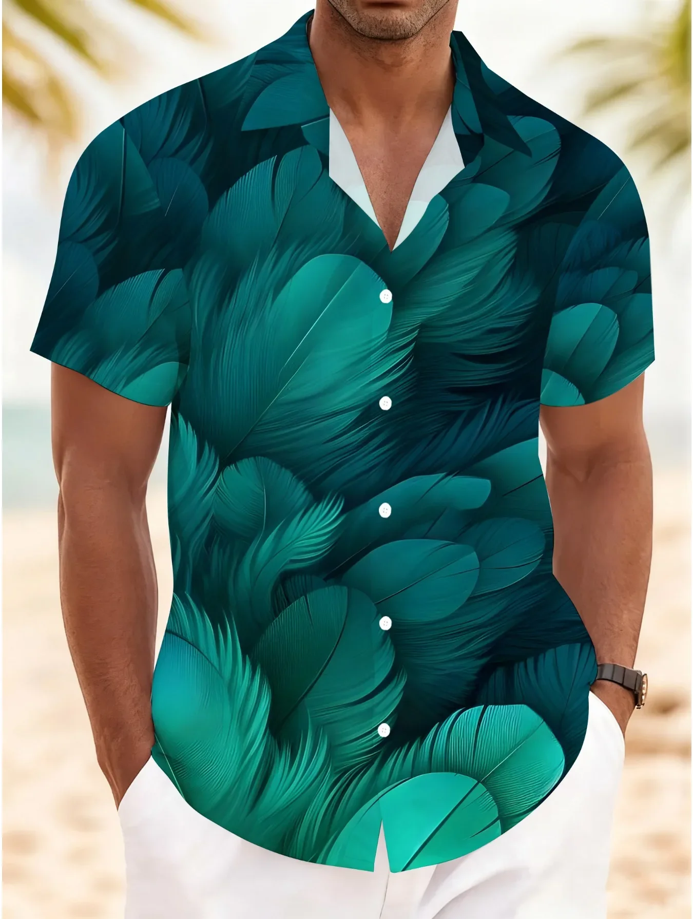 

Men's Stylish Party Outfit Shirt SummerMan Women Short Sleeve Hawaiian Fashion Print Lightweight Beach Tops