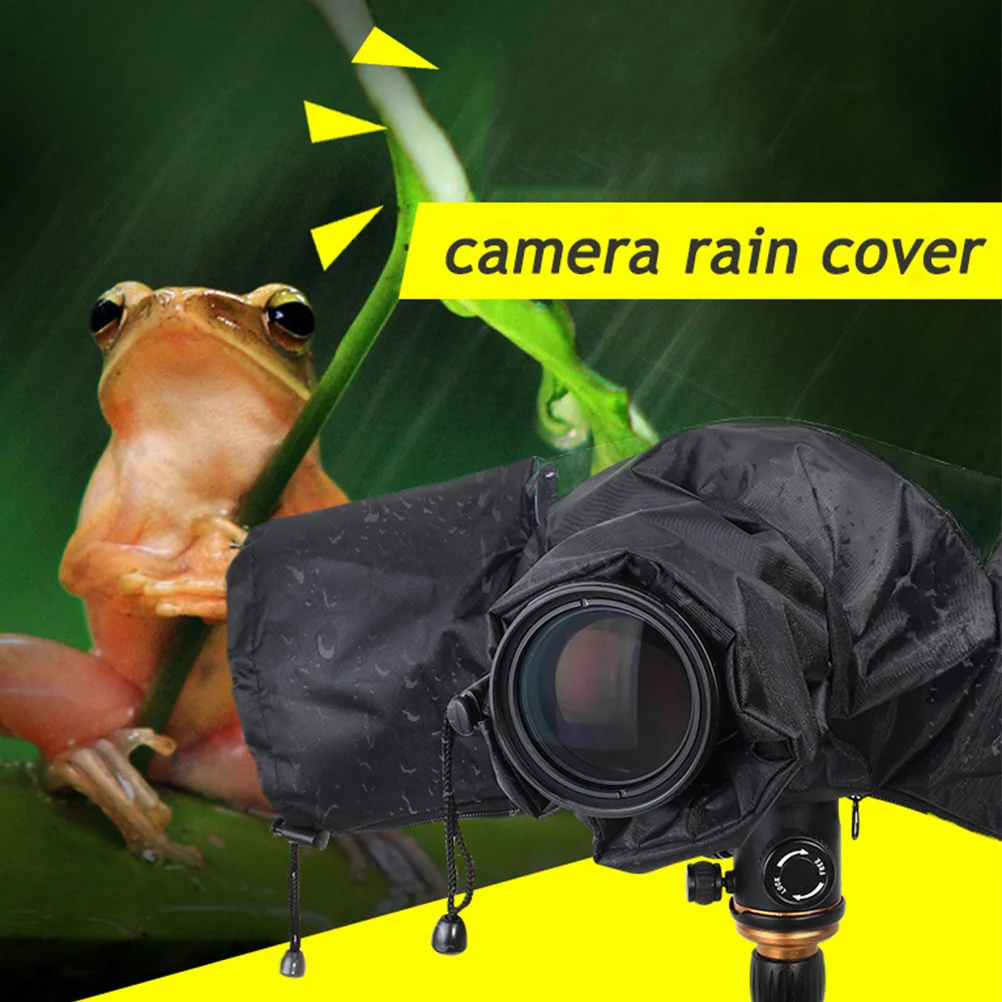 

Camera Rainproof Cover Elastic Adjustable Waterproof Protection For Cameras Lenses With Zipper Tripod Compatible Dust Sand Rain