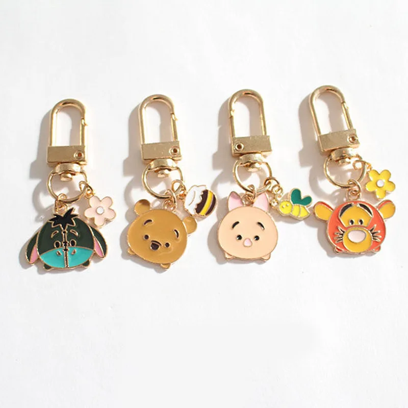 Disney Winnie the Pooh Keychain Tigger Angel Action Anime Figure Cute Cartoon Backpack Keyring Pendant ornament children Gifts